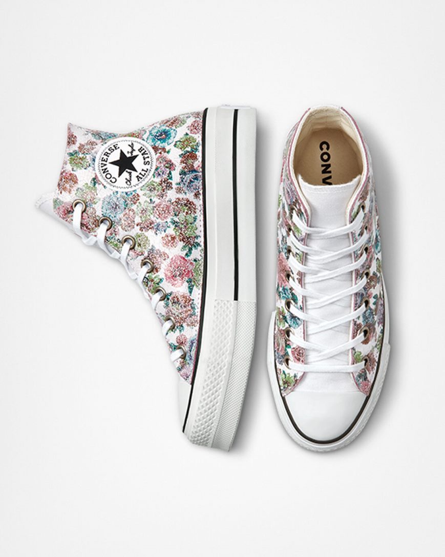 Sapatos Plataforma Converse Chuck Taylor All Star Lift LTD Floral Cano Alto Feminino Floral | PT X0143P8